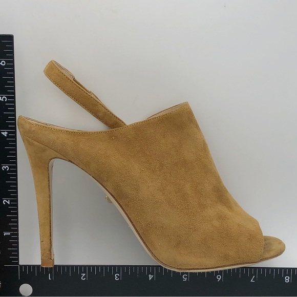 Diane Von Furstenburg Brown Suede Leather Sling Back Stiletto High Heels Size 7 - Picture 10 of 10